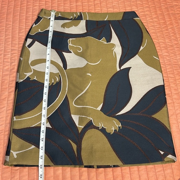Ann Taylor NWT Jacquard Lioness Cougar Panther Jungle Motif Skirt size 4 - Picture 7 of 15
